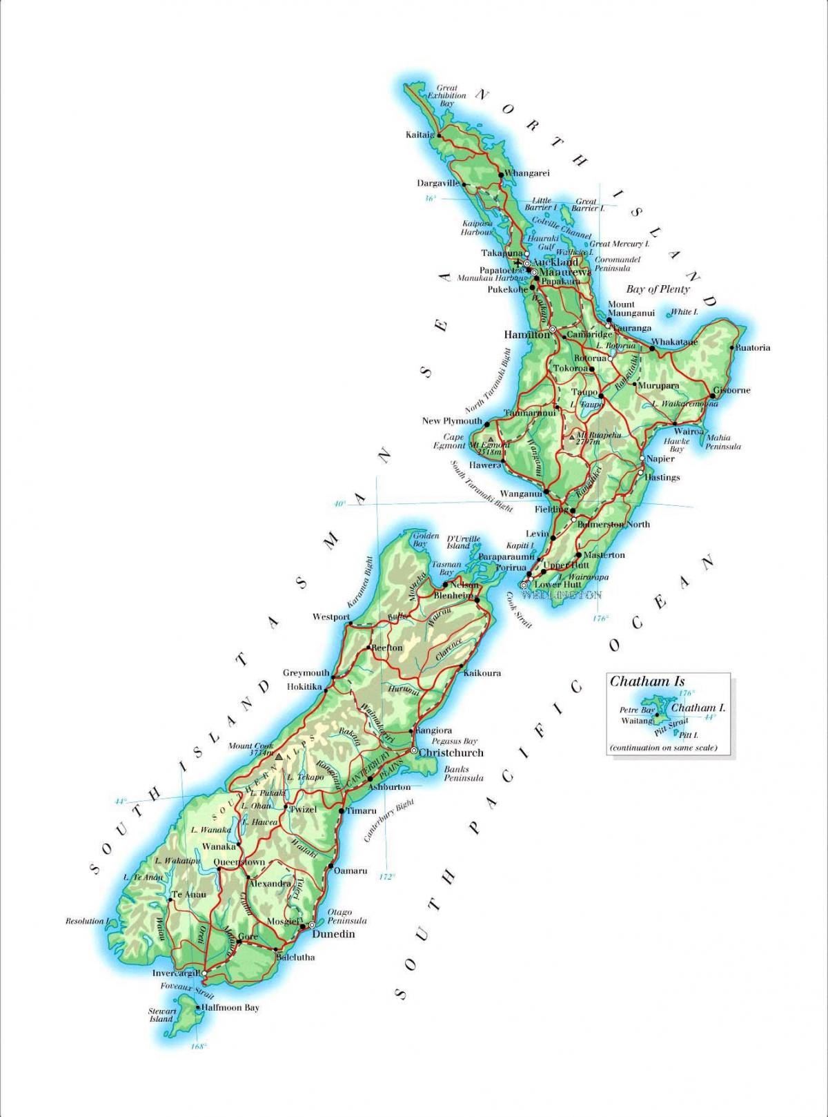 Große Karte von Neuseeland