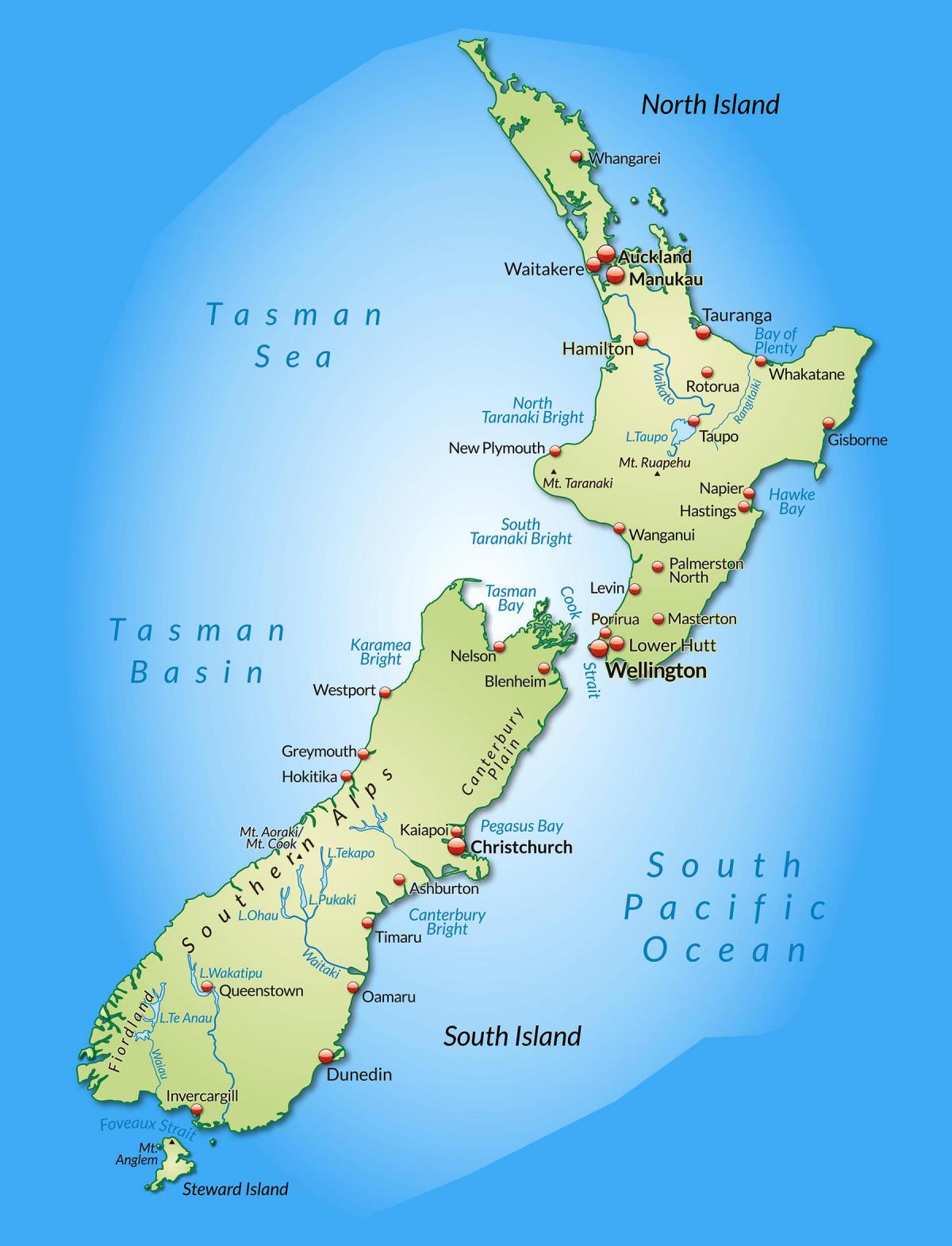 Neuseeland Stadtplan