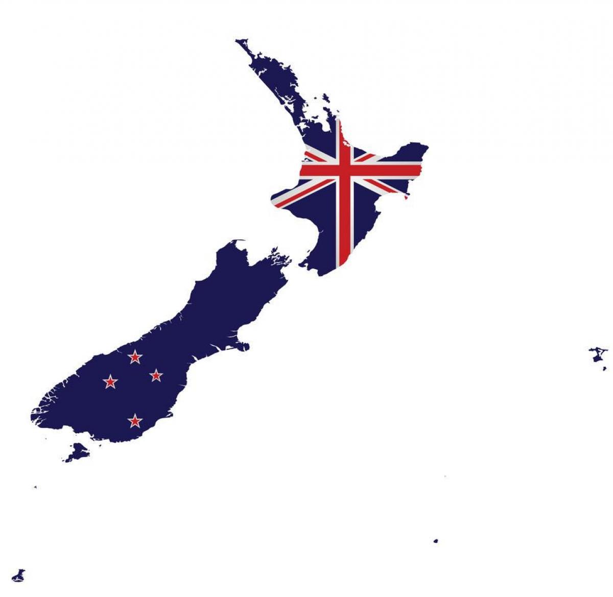 Karte der Flagge von Neuseeland