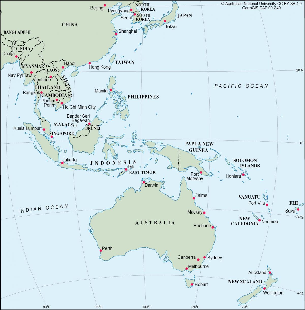 Neuseeland Position auf der Ozeanien-Karte