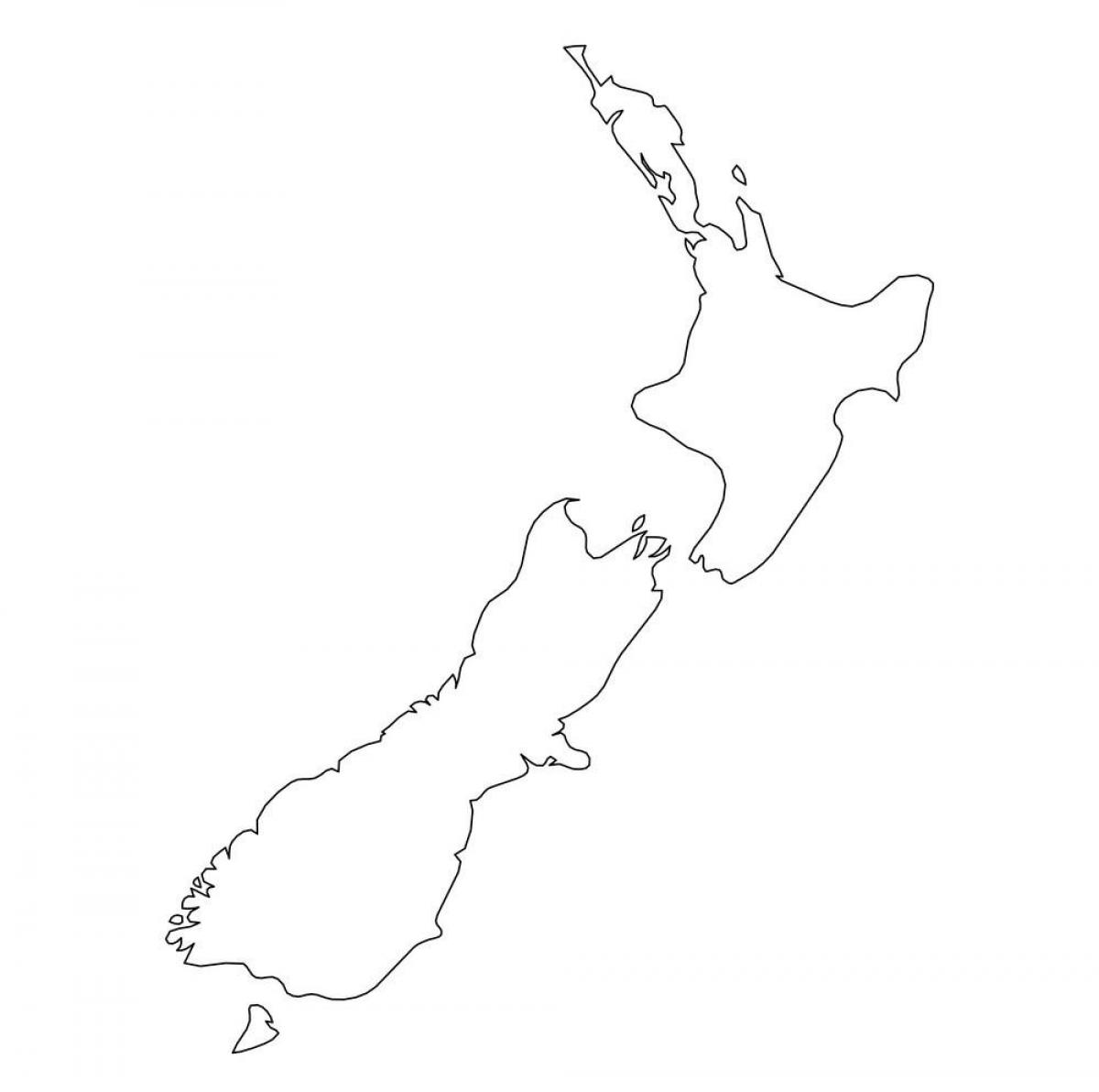 Konturenkarte Neuseeland