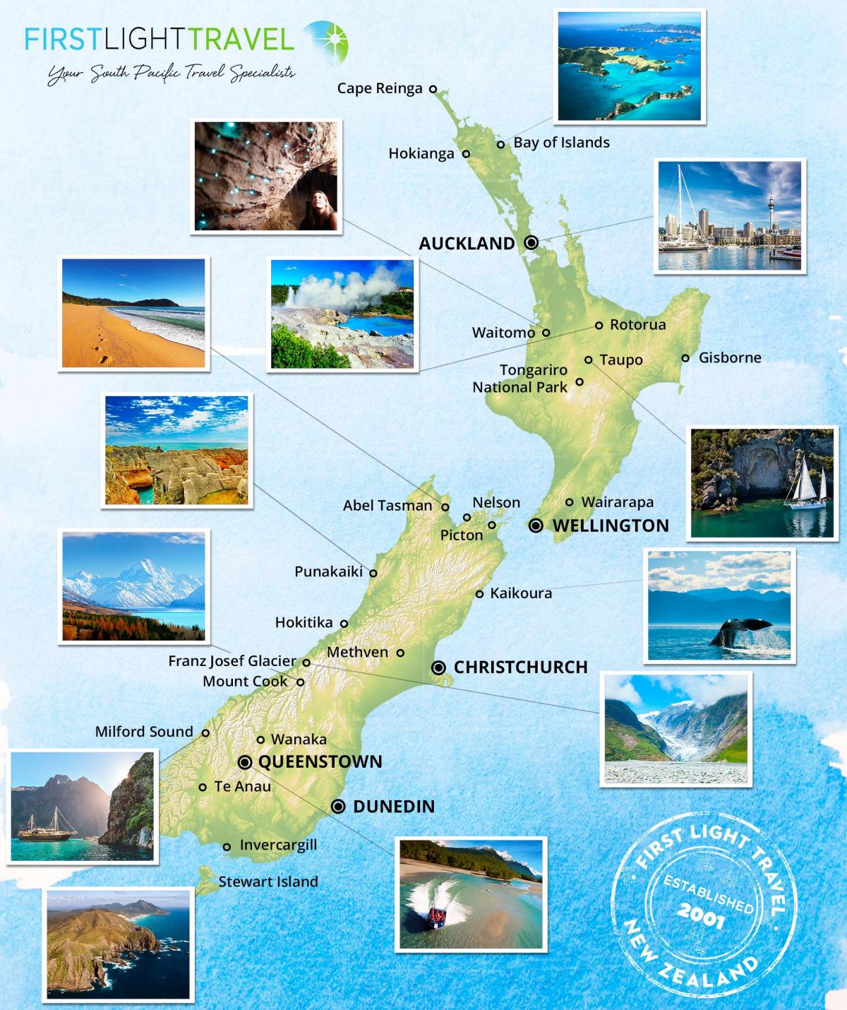 Neuseeland Reisekarte